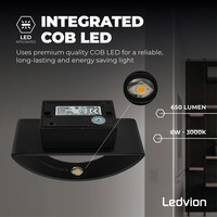 LED Wandlamp - Zwart - 3000K - 6W Lightexpert LED Wandlamp - Zwart - 3000K - 6W