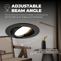 Ledvion Dimbare LED inbouwspot Zwart - Amsterdam - 3W - 2700K - ø82mm