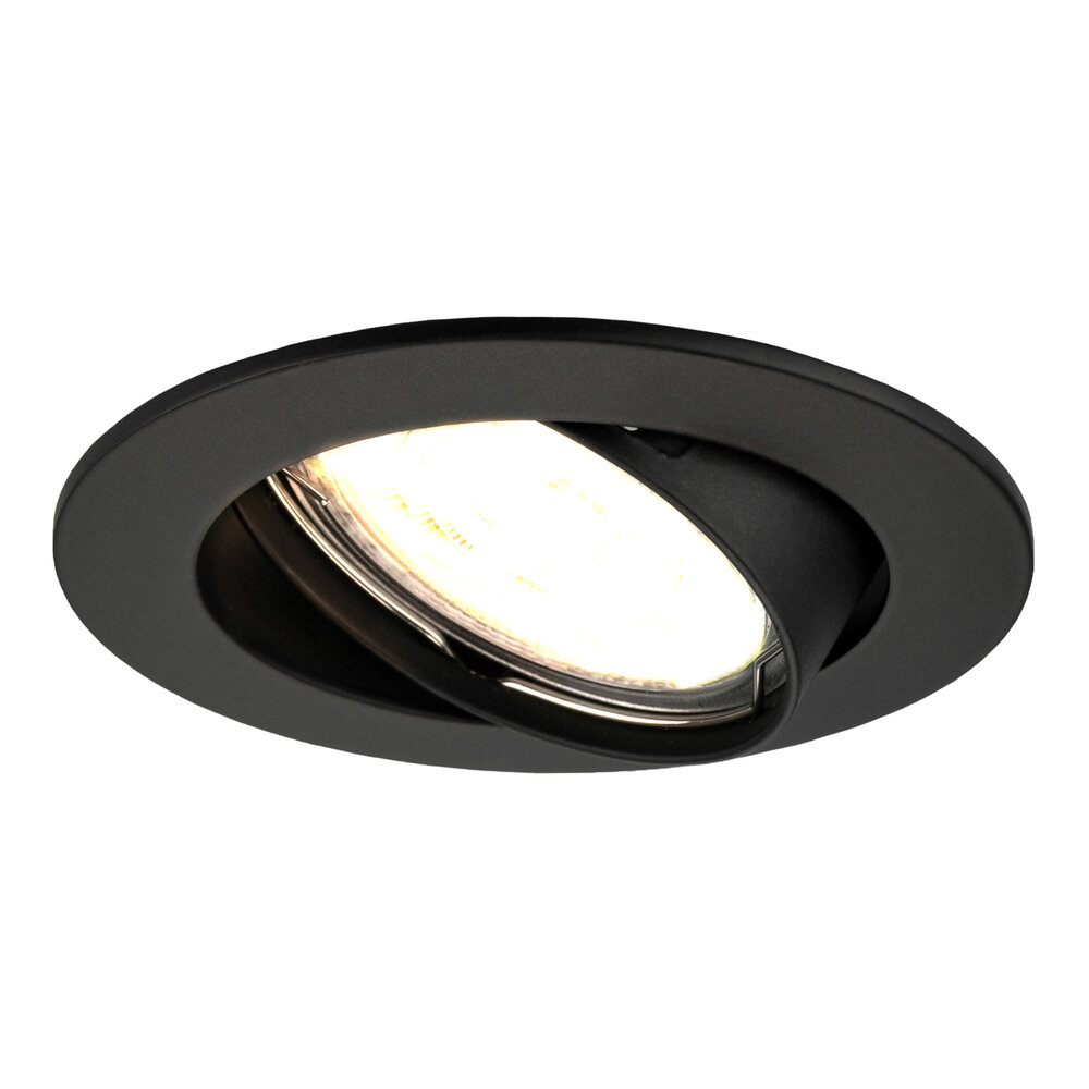 Ledvion Dimbare LED inbouwspot Zwart - Amsterdam - 3W - 2700K - ø82mm