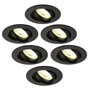 Ledvion Dimbare LED inbouwspots Zwart - Rio - 5W - 2700K - ø85mm - 6 pack Dimbare LED inbouwspots Zwart - Rio - 5W - 2700K - ø85mm - 6 pack