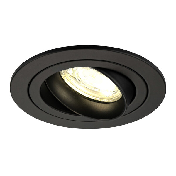 Ledvion Dimbare LED inbouwspot Zwart - Tokyo - 5W - 2700K - ø92mm