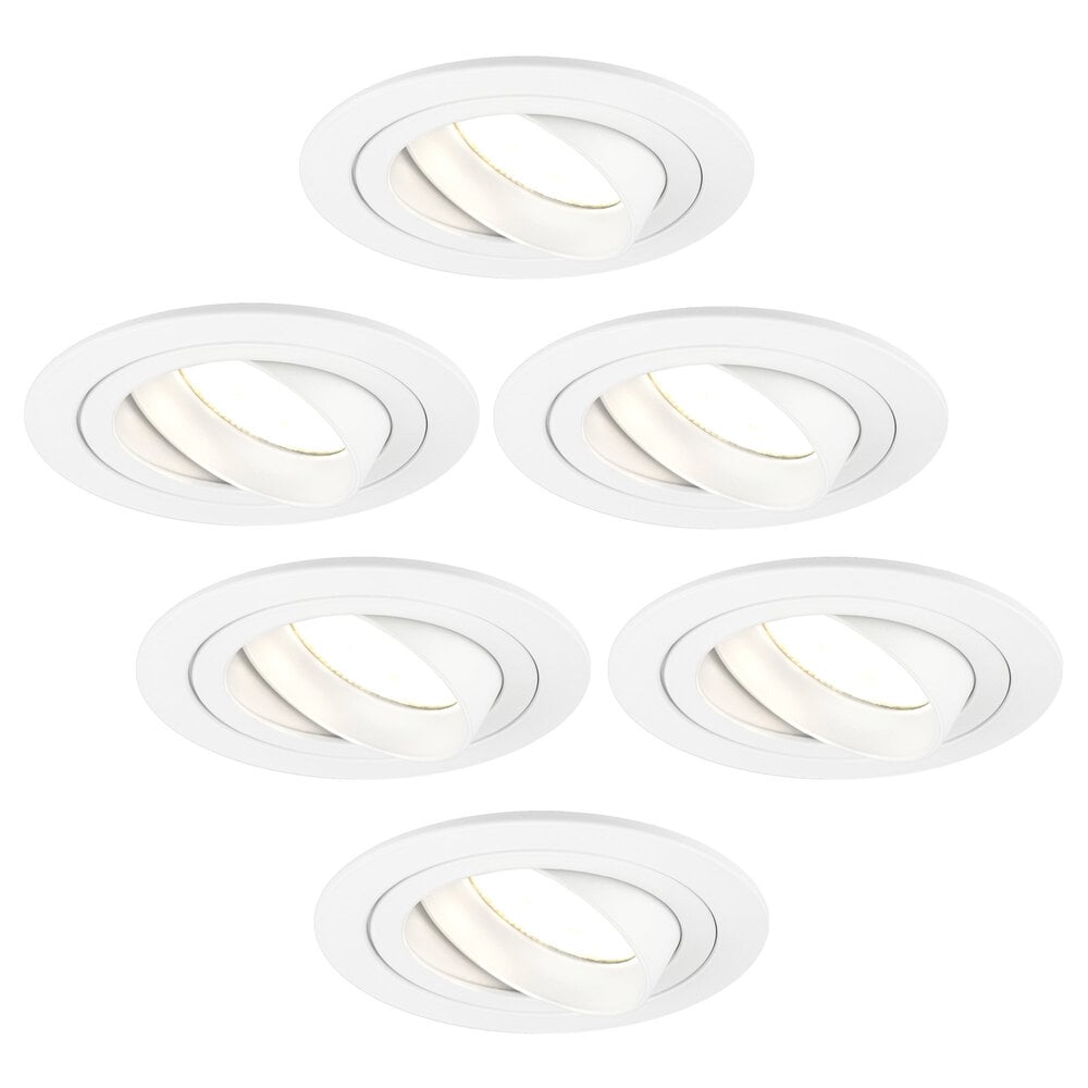 Ledvion Dimbare LED inbouwspots Wit - Tokyo - 5W - 2700K - ø92mm - 6 pack