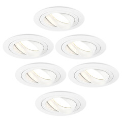 Dimbare LED inbouwspots Wit - Tokyo - 5W - 2700K - ø92mm - 6 pack