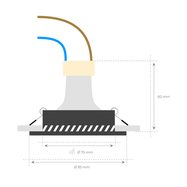 Ledvion Dimbare LED inbouwspot Wit - Rio - 5W - 2700K - ø85mm