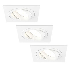 Dimbare LED inbouwspot Wit - Sevilla - 5W - 2700K - 92mm - Vierkant - 3 pack