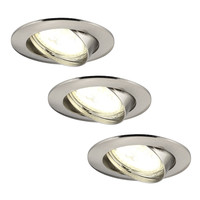 Ledvion Dimbare LED inbouwspots RVS - Amsterdam - 3W - 2700K - ø82mm - 3 pack