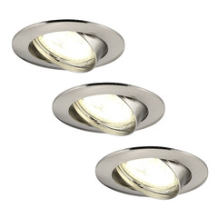 Dimbare LED inbouwspots RVS - Amsterdam - 5W - 2700K - ø82mm - 3 pack