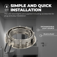 Ledvion Dimbare LED inbouwspots RVS - Amsterdam - 3W - 2700K - ø82mm - 3 pack