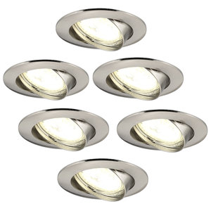 Dimbare LED inbouwspots RVS - Amsterdam - 3W - 2700K - ø82mm - 6 pack