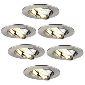 Ledvion Dimbare LED inbouwspots RVS - Rio - 5W - 2700K - ø85mm - 6 pack Dimbare LED inbouwspots RVS - Rio - 5W - 2700K - ø85mm - 6 pack