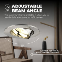 Ledvion Dimbare LED inbouwspots RVS - Rio - 3W - 2700K - ø85mm - 6 pack