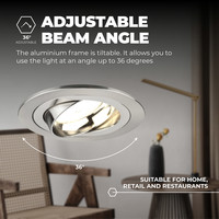 Ledvion Dimbare LED inbouwspots RVS - Tokyo - 3W - 2700K - ø92mm - 6 pack