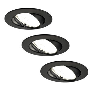 Ledvion Dimbare LED inbouwspot Zwart - Amsterdam - 5W - 4000K - ø82mm - 3 pack Dimbare LED inbouwspot Zwart - Amsterdam - 5W - 4000K - ø82mm - 3 pack