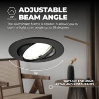 Ledvion Dimbare LED inbouwspot Zwart - Amsterdam - 3W - 4000K - ø82mm - 6 pack
