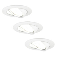 Dimbare LED inbouwspot Wit - Amsterdam - 3W - 4000K - ø82mm - 3 pack