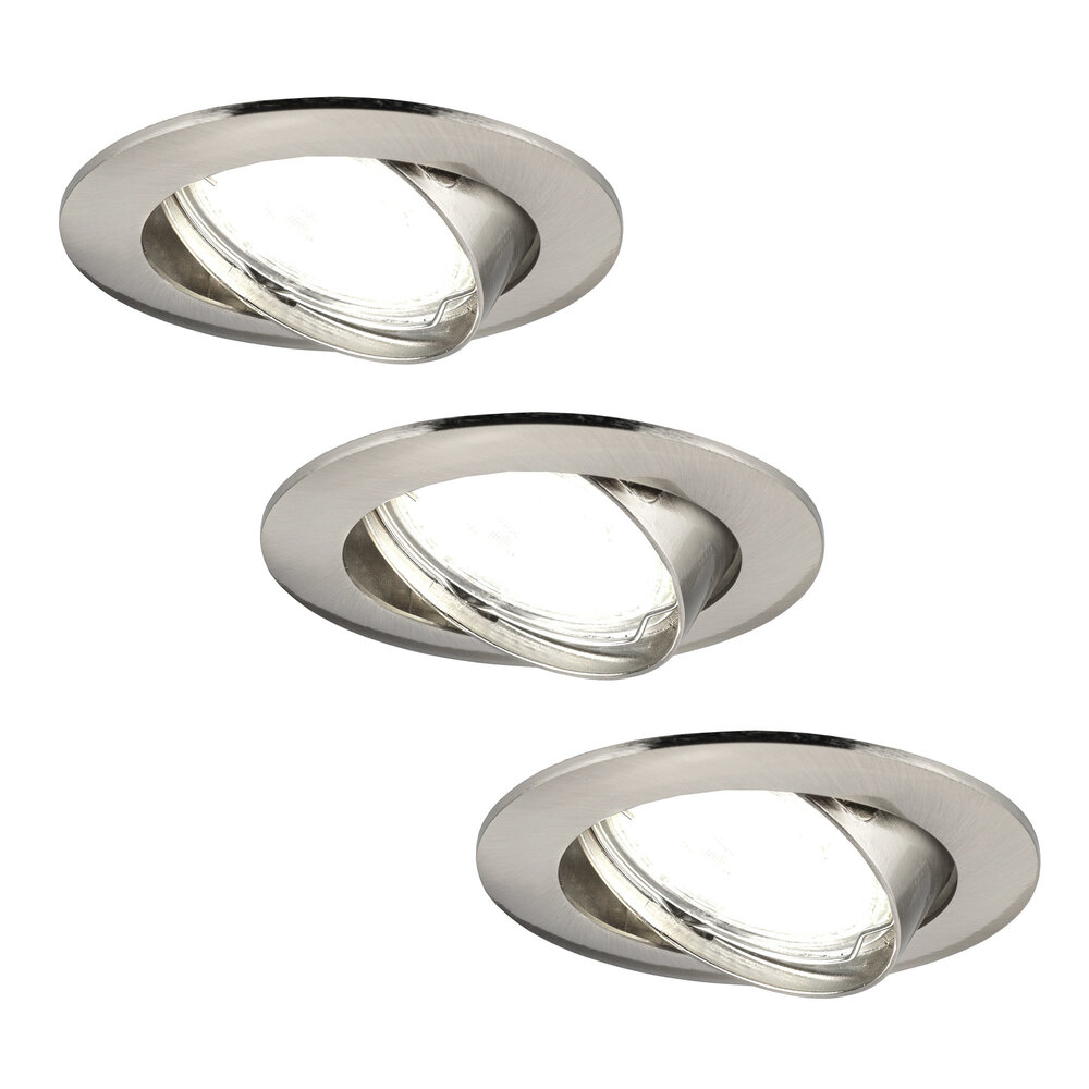 Ledvion Dimbare LED inbouwspot RVS - Amsterdam - 5W - 4000K - ø82mm - 3 pack