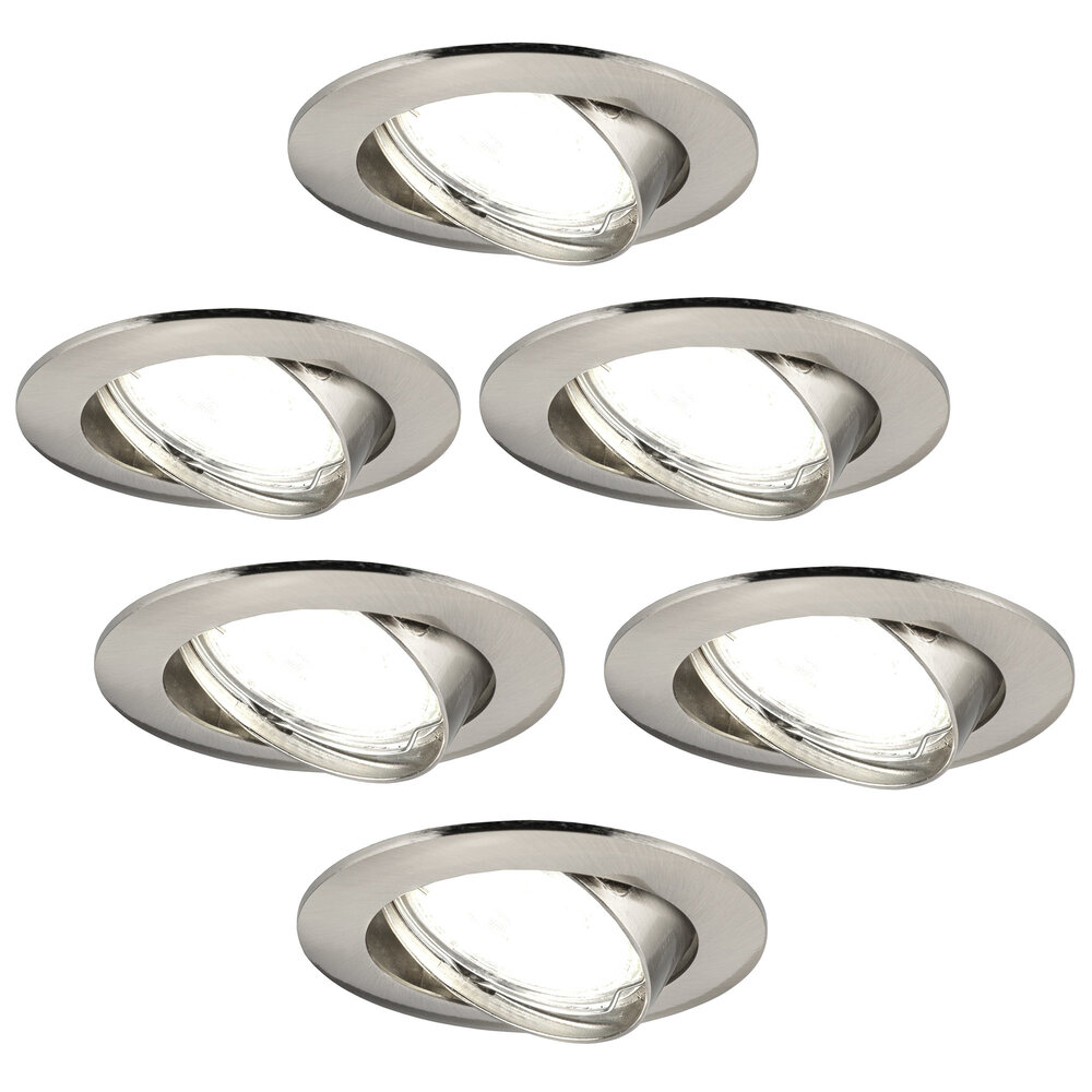 Ledvion Dimbare LED inbouwspot RVS - Amsterdam - 5W - 4000K - ø82mm - 6 pack