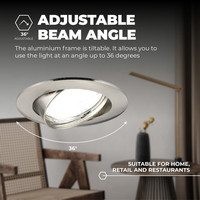 Ledvion Dimbare LED inbouwspot RVS - Amsterdam - 3W - 4000K - ø82mm - 6 pack