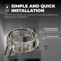 Ledvion Dimbare LED inbouwspot RVS - Amsterdam - 3W - 4000K - ø82mm - 6 pack