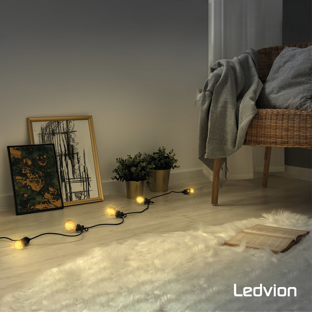 Ledvion 6x E27 LED Lamp Filament - 1W - 2100K - 50 Lumen - Gold