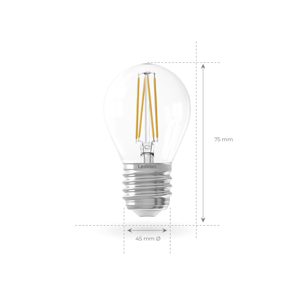 Ledvion E27 LED Lamp Filament - 1W - 2100K - 50 Lumen - Clear