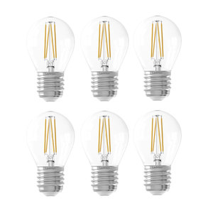 6x E27 LED Lamp Filament - 1W - 2100K - 50 Lumen - Clear
