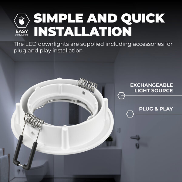 Ledvion Dimbare LED inbouwspot Wit - Amsterdam - 3W - 6500K - ø82mm - 6 pack