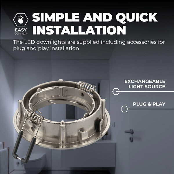 Ledvion Dimbare LED inbouwspot RVS - Amsterdam - 3W - 6500K - ø82mm