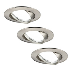 Dimbare LED inbouwspot RVS - Amsterdam - 5W - 6500K - ø82mm - 3 pack