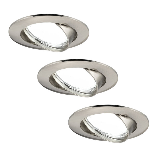 Ledvion Dimbare LED inbouwspot RVS - Amsterdam - 5W - 6500K - ø82mm - 3 pack