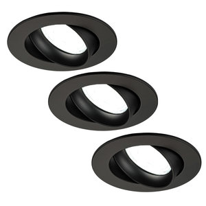 Ledvion Dimbare LED inbouwspot Zwart - Rio - 5W - 6500K - ø85mm - 3 pack Dimbare LED inbouwspot Zwart - Rio - 5W - 6500K - ø85mm - 3 pack