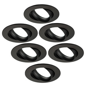 Ledvion Dimbare LED inbouwspot Zwart - Rio - 5W - 6500K - ø85mm - 6 pack Dimbare LED inbouwspot Zwart - Rio - 5W - 6500K - ø85mm - 6 pack