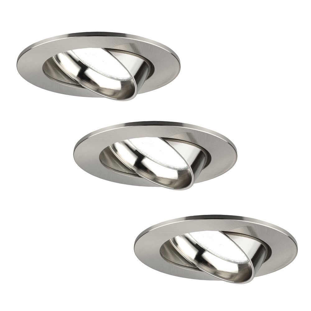 Ledvion Dimbare LED inbouwspot RVS - Rio - 3W - 6500K - ø85mm - 3 pack