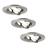 Ledvion Dimbare LED inbouwspot RVS - Rio - 3W - 6500K - ø85mm - 3 pack