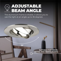 Ledvion Dimbare LED inbouwspot RVS - Rio - 3W - 6500K - ø85mm - 3 pack