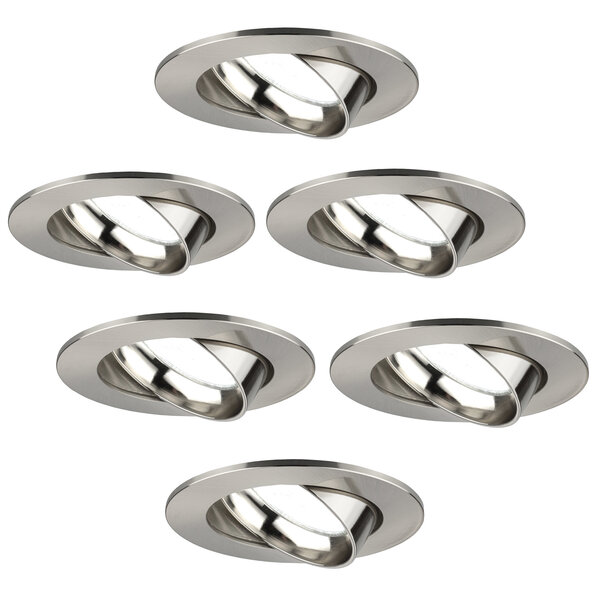 Ledvion Dimbare LED inbouwspot RVS - Rio - 3W - 6500K - ø85mm - 6 pack