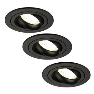 Ledvion Dimbare LED inbouwspot Zwart - Tokyo - 5W - 4000K - ø92mm - 3 pack Dimbare LED inbouwspot Zwart - Tokyo - 5W - 4000K - ø92mm - 3 pack