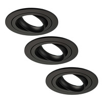 Ledvion Dimbare LED inbouwspot Zwart - Tokyo - 3W - 6500K - ø92mm - 3 pack