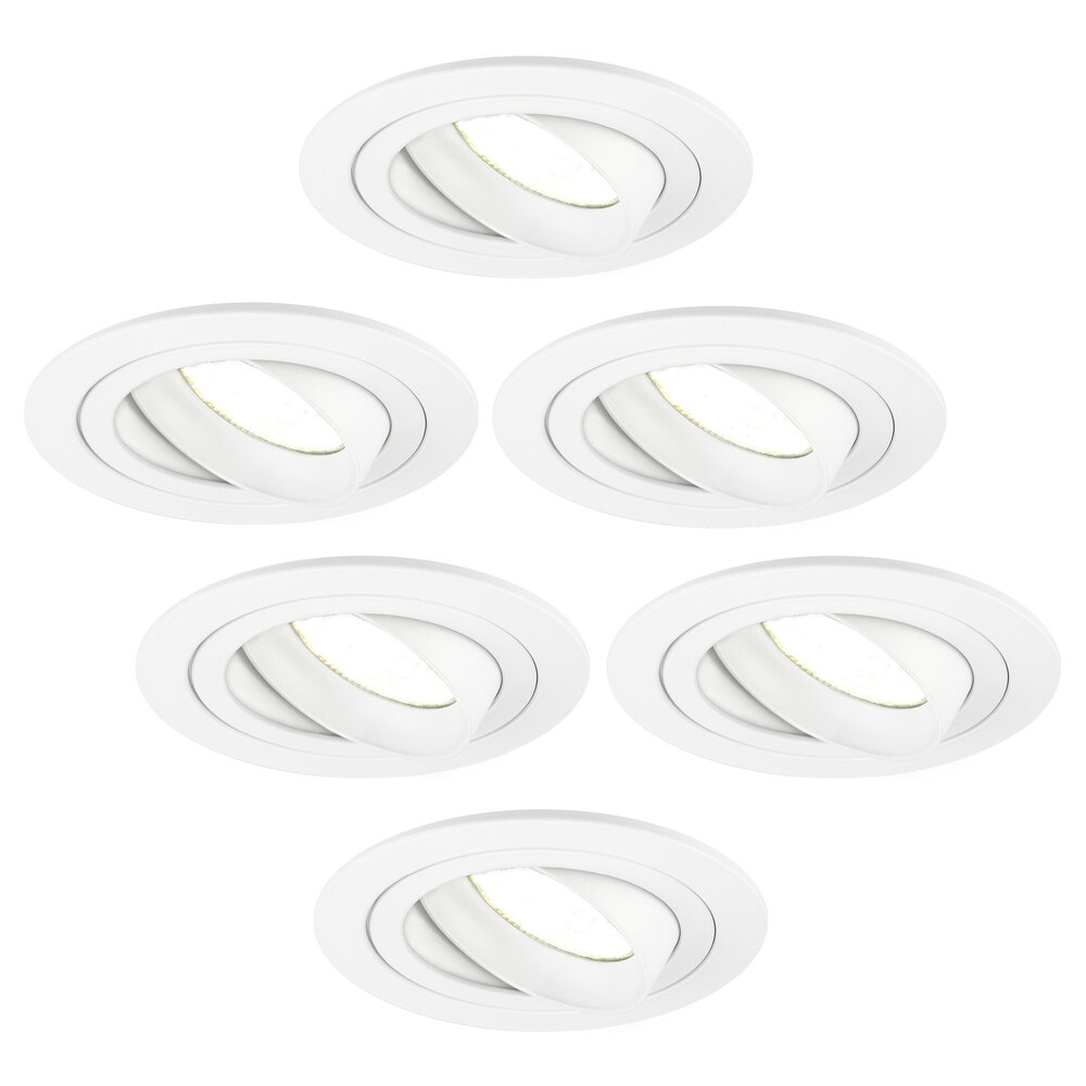 Ledvion Dimbare LED inbouwspot Wit - Tokyo - 5W - 4000K -  ø92mm - 6 pack