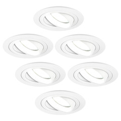 Dimbare LED inbouwspot Wit - Tokyo - 5W - 6500K -  ø92mm - 6 pack