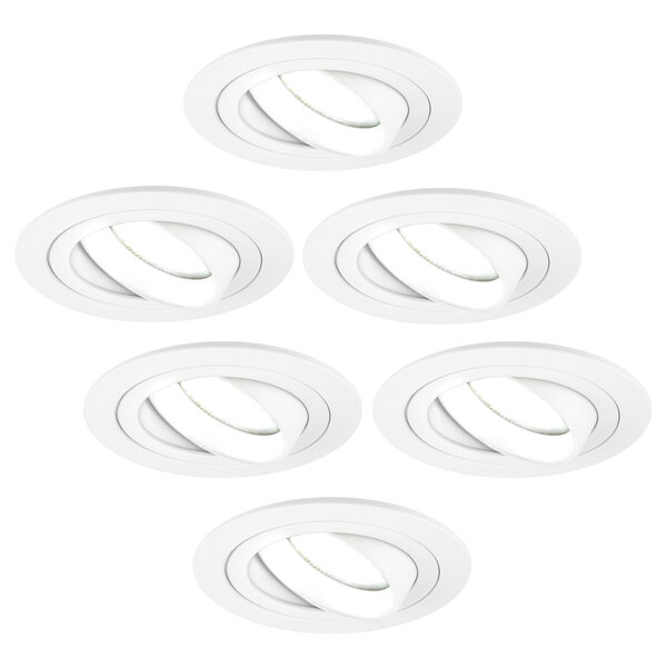 Ledvion Dimbare LED inbouwspot Wit - Tokyo - 3W - 6500K -  ø92mm - 6 pack