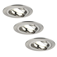 Ledvion Dimbare LED inbouwspot RVS - Tokyo - 5W - 4000K - ø92mm - 3 pack