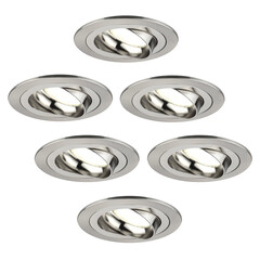 Dimbare LED inbouwspot RVS - Tokyo - 5W - 4000K - ø92mm - 6 pack