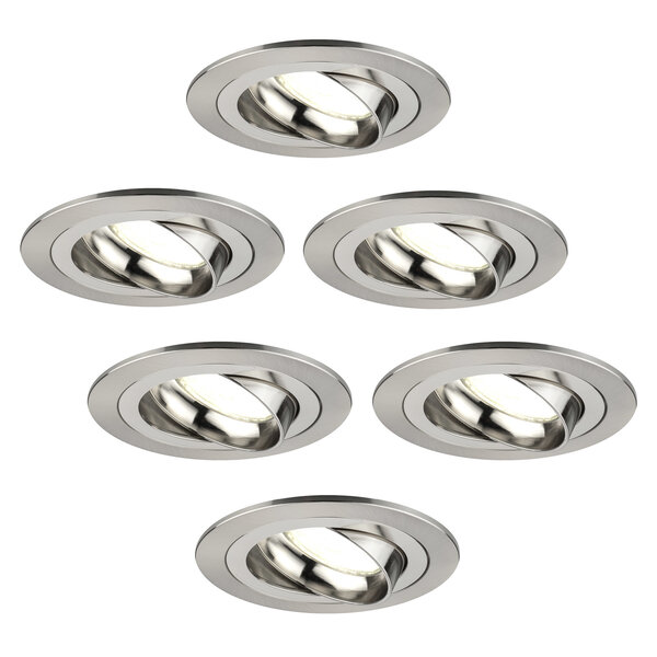 Ledvion Dimbare LED inbouwspot RVS - Tokyo - 5W - 4000K - ø92mm - 6 pack