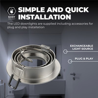 Ledvion Dimbare LED inbouwspot RVS - Tokyo - 3W - 6500K - ø92mm