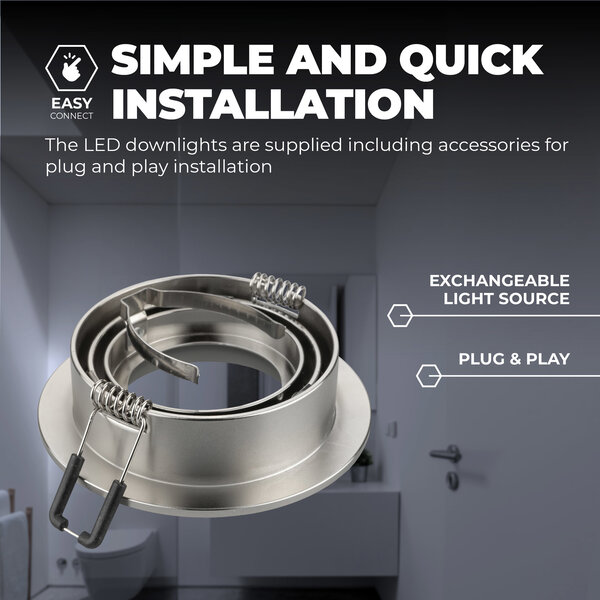 Ledvion Dimbare LED inbouwspot RVS - Tokyo - 3W - 6500K - ø92mm