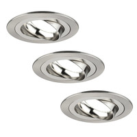 Ledvion Dimbare LED inbouwspot RVS - Tokyo - 3W - 6500K - ø92mm - 3 pack