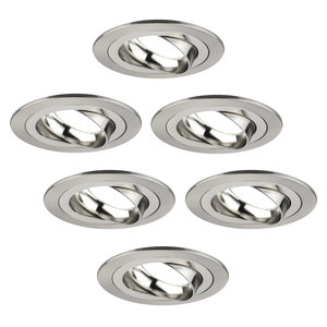 Ledvion Dimbare LED inbouwspot RVS - Tokyo - 5W - 6500K - ø92mm - 6 pack Dimbare LED inbouwspot RVS - Tokyo - 5W - 6500K - ø92mm - 6 pack