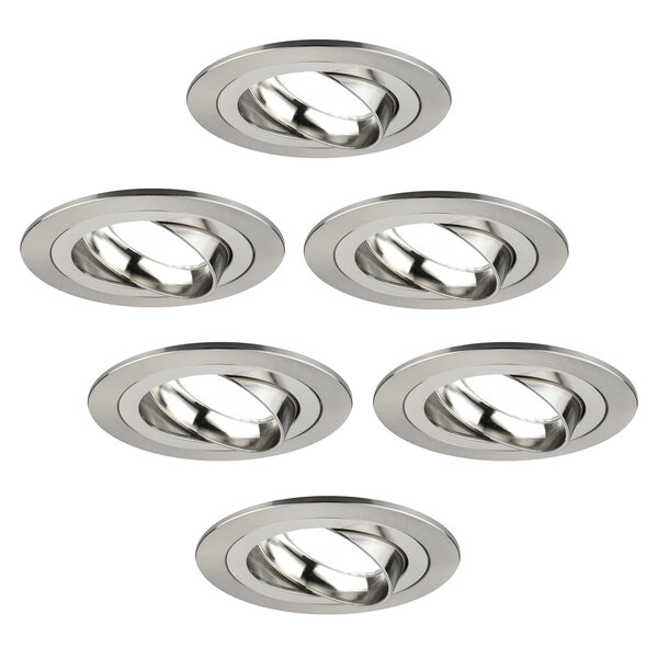 Ledvion Dimbare LED inbouwspot RVS - Tokyo - 5W - 6500K - ø92mm - 6 pack