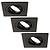 Dimbare LED inbouwspot Zwart - Sevilla - 3W - 6500K - 92mm - Vierkant - 3 pack
